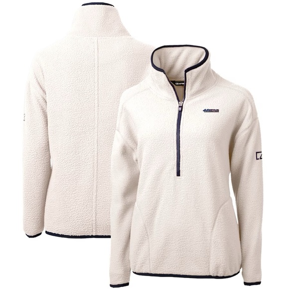 NFL Jackets & Blazers - Women's Cream San Francisco 49ers Sherpa Fleece Half-Zip Pullover Jacket